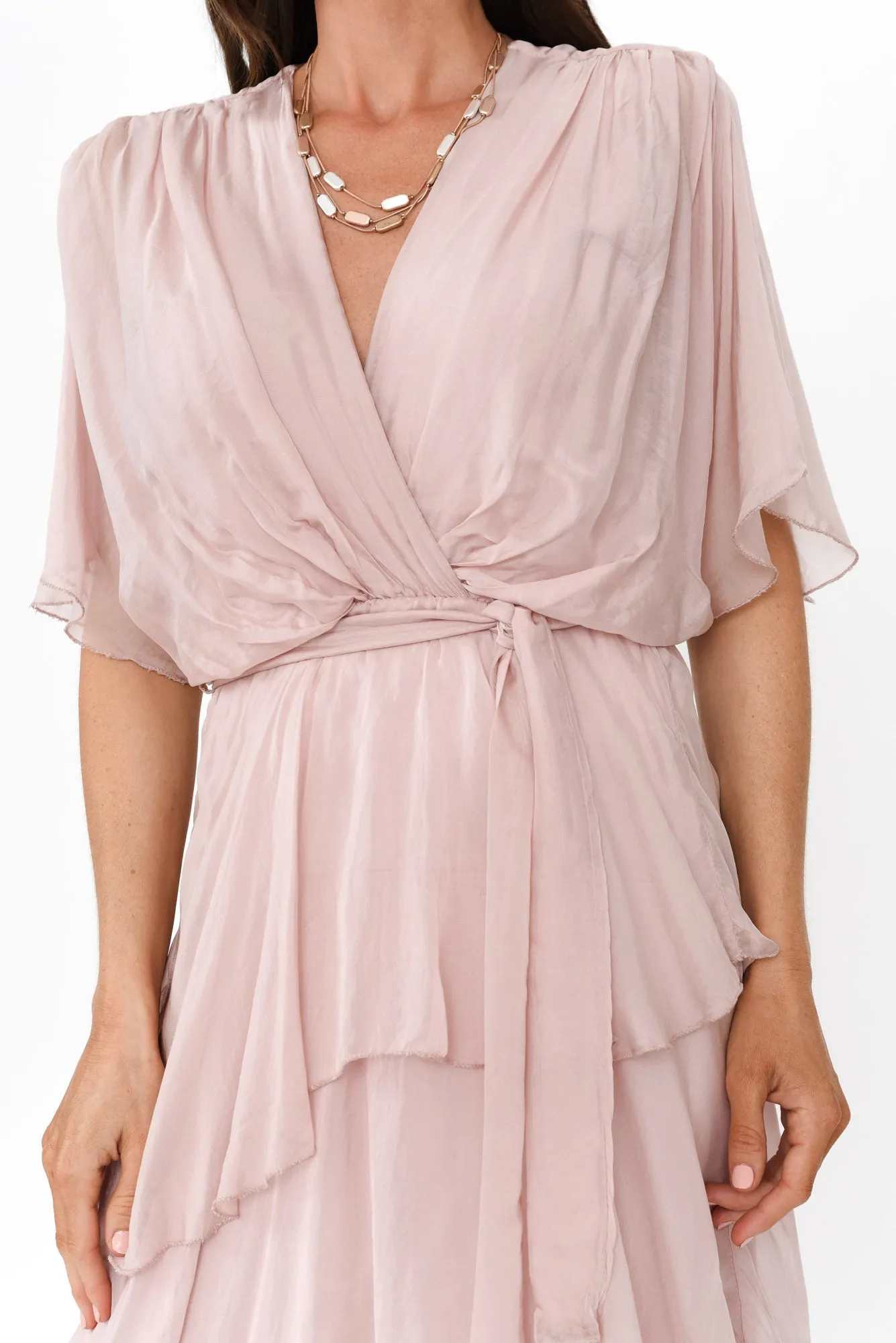 Natalie Blush Silk Layer Dress