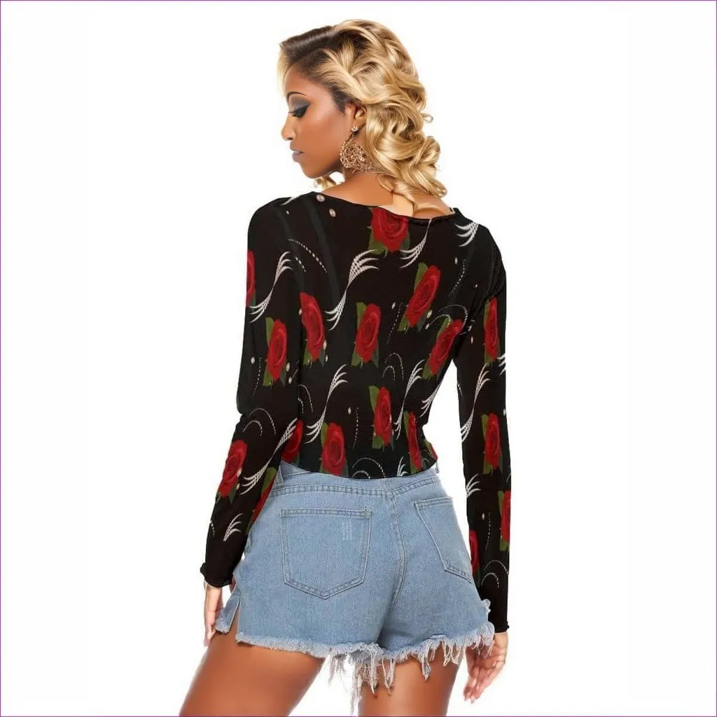 Pearls & Roses Womens Sheer Mesh Top