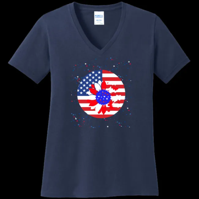 Petal Flag Women's V-Neck Tee - Ships from The US