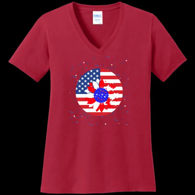 Petal Flag Women's V-Neck Tee - Ships from The US