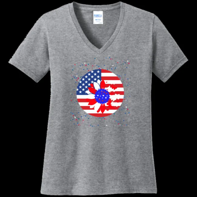 Petal Flag Women's V-Neck Tee - Ships from The US