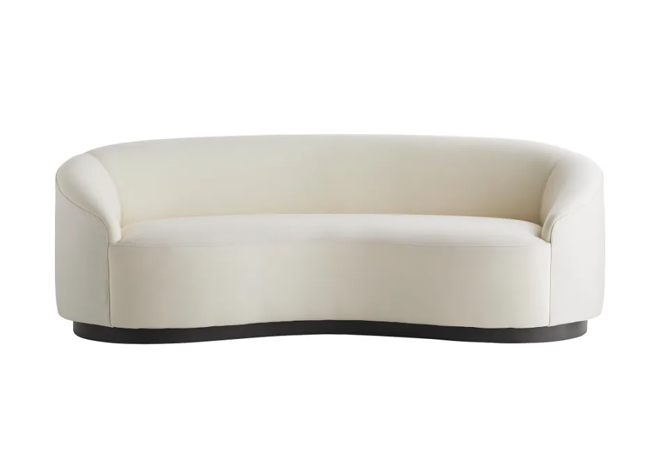 Petite Curved Sofa in Muslin