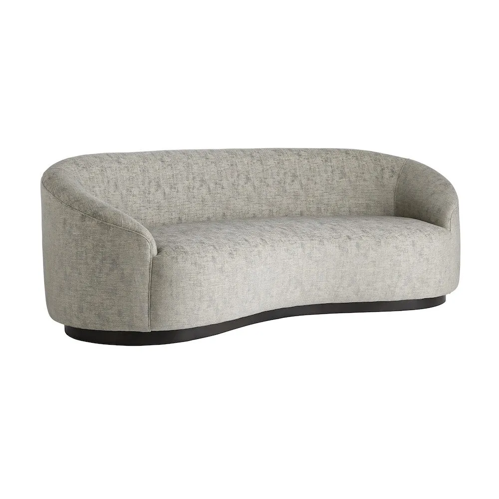 Petite Curved Sofa in Oyster Jacquard