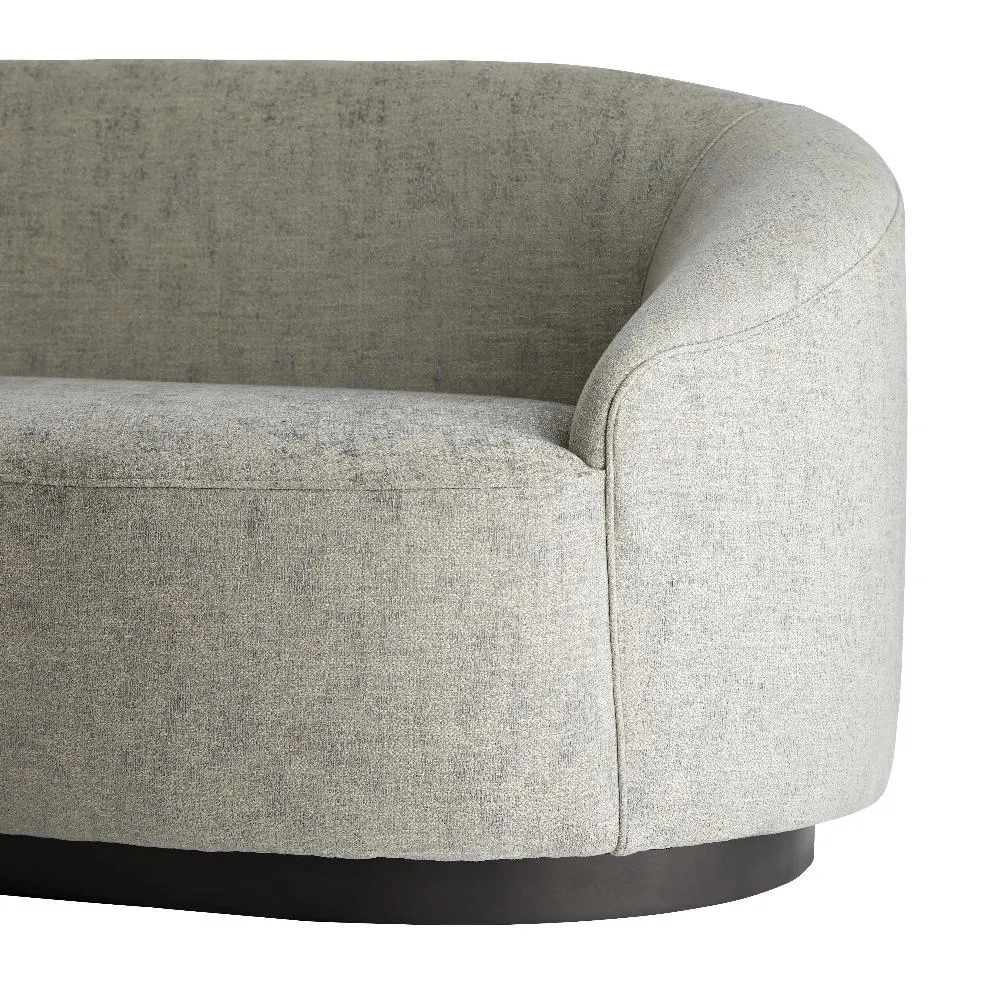 Petite Curved Sofa in Oyster Jacquard