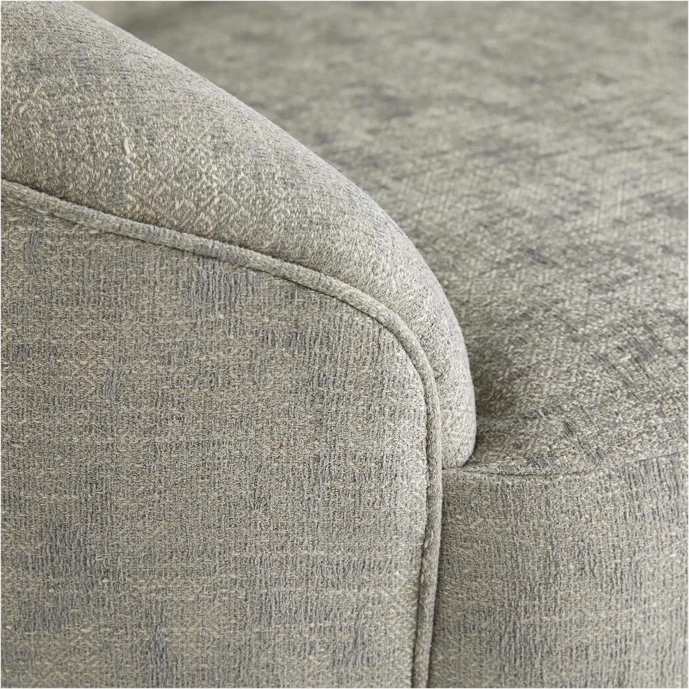 Petite Curved Sofa in Oyster Jacquard