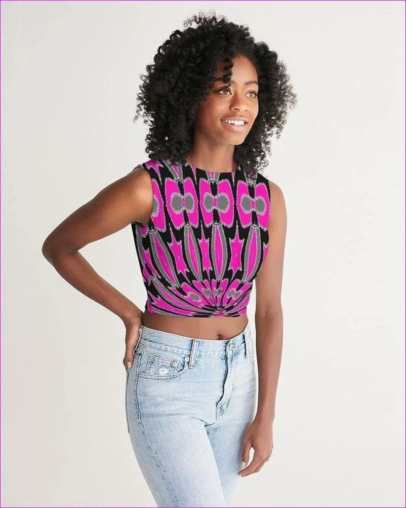 Pink Star  Womens Twist-Front Tank