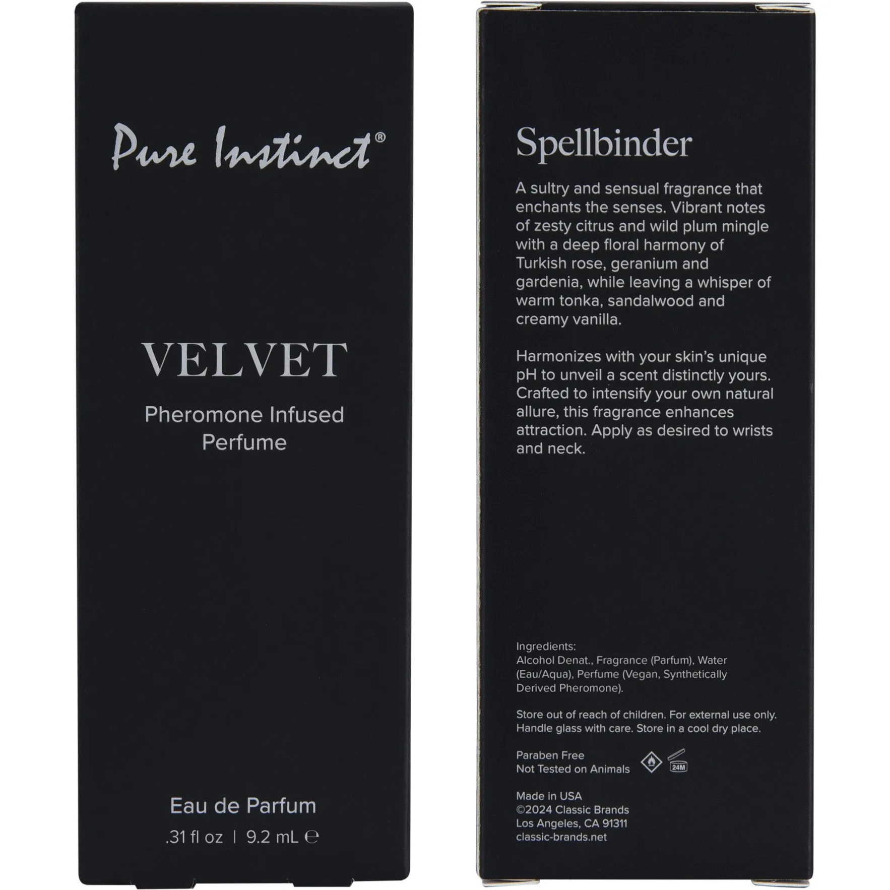 Pure Instinct Pheromone Infused Fragrance Spray - Velvet .31 oz