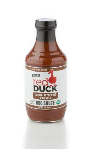 Red Duck Smoked Applewood Molasses Organic BBQ Sauce - Gluten-Free, All Natural (Smoked Applewood Molasses, 17 fl. oz.)