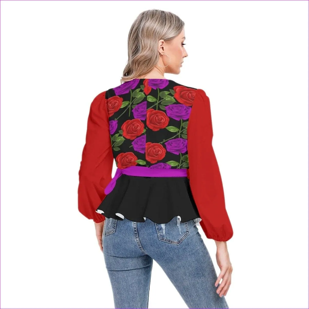 Red Rose Purp Women's Long Sleeve Shirt