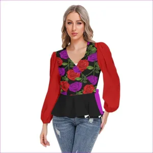 Red Rose Purp Women's Long Sleeve Shirt