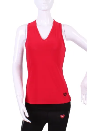 Red Vee Tank with Plain Solid Black Back