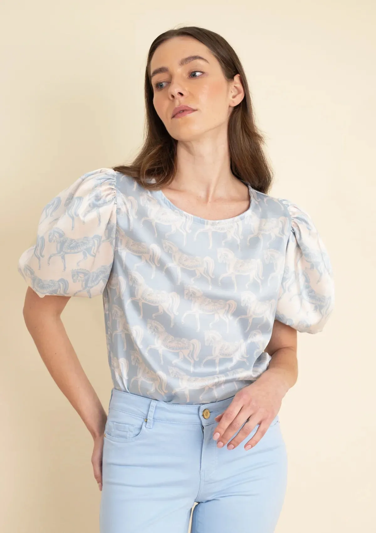 Rosamare Blouse | Blossomare Print | Light Blue