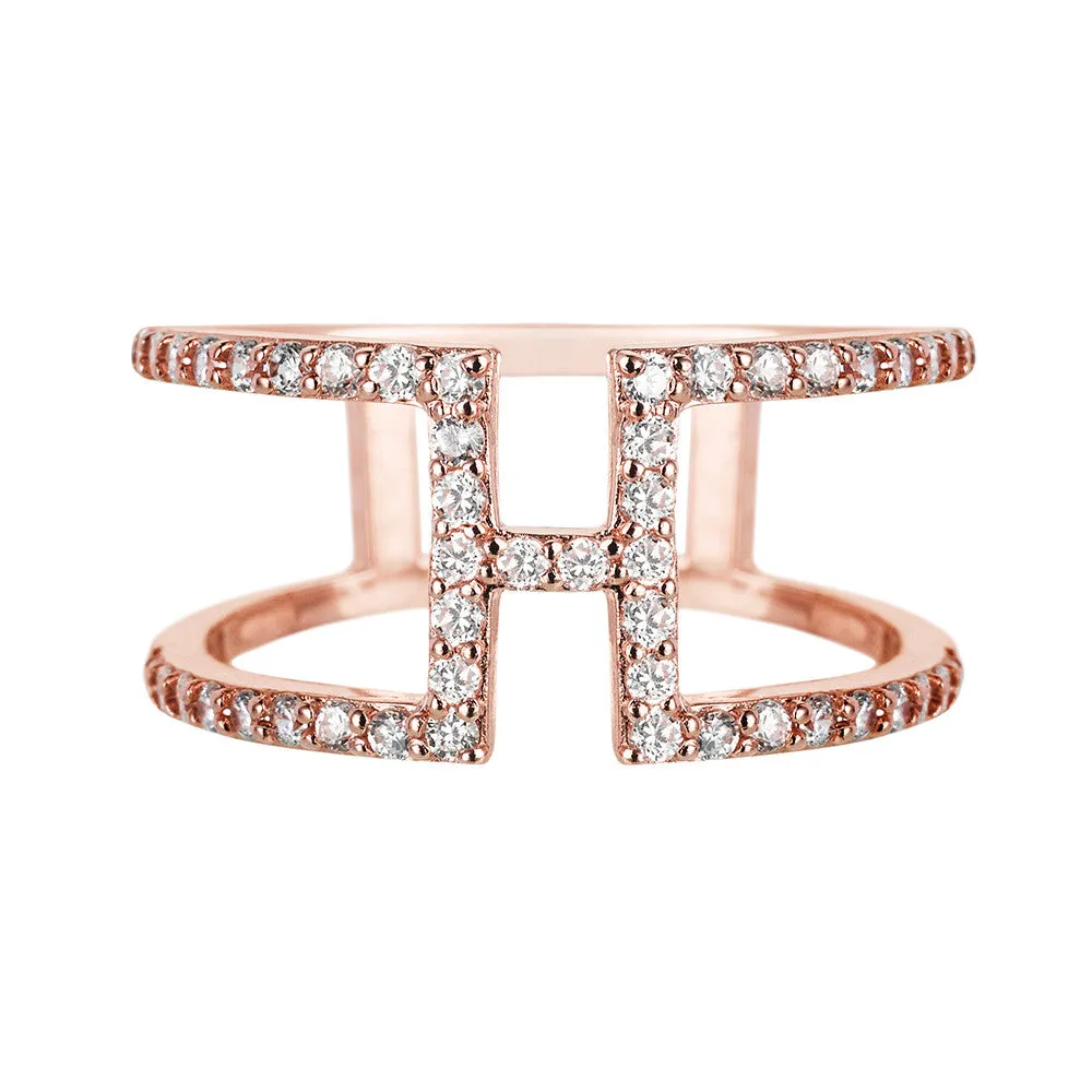 Rose Gold H Ring