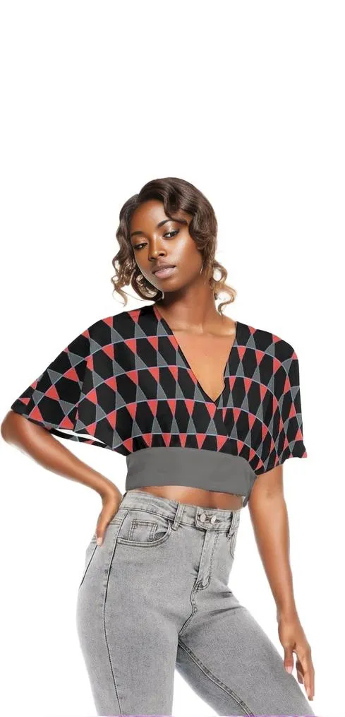 Scaled Women's Bat Sleeve Crop Top