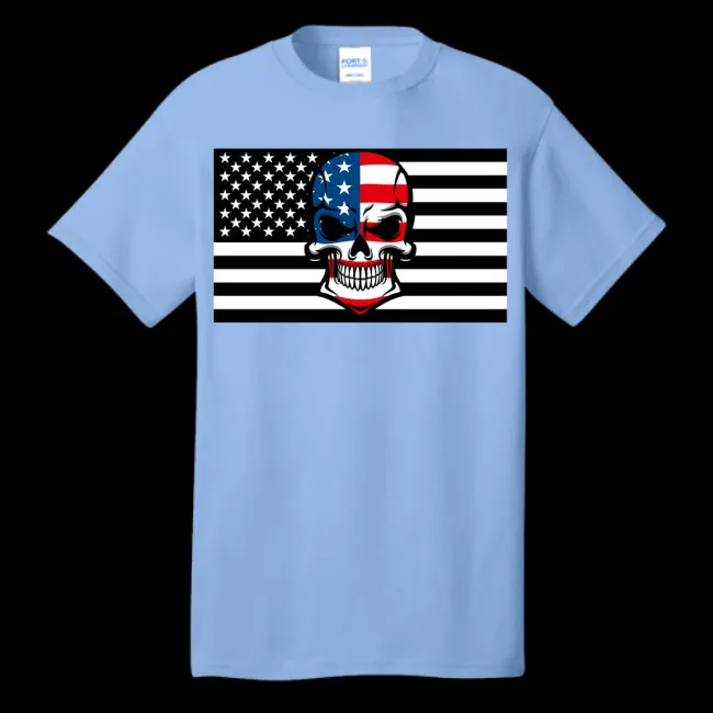 Skull Flag Men's Cotton Crew Neck Tee - Ships from The US