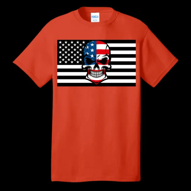 Skull Flag Men's Cotton Crew Neck Tee - Ships from The US