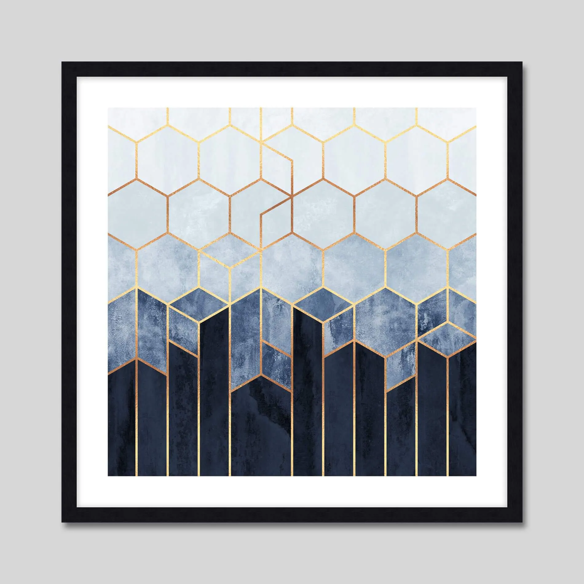 Soft Blue Hexagons