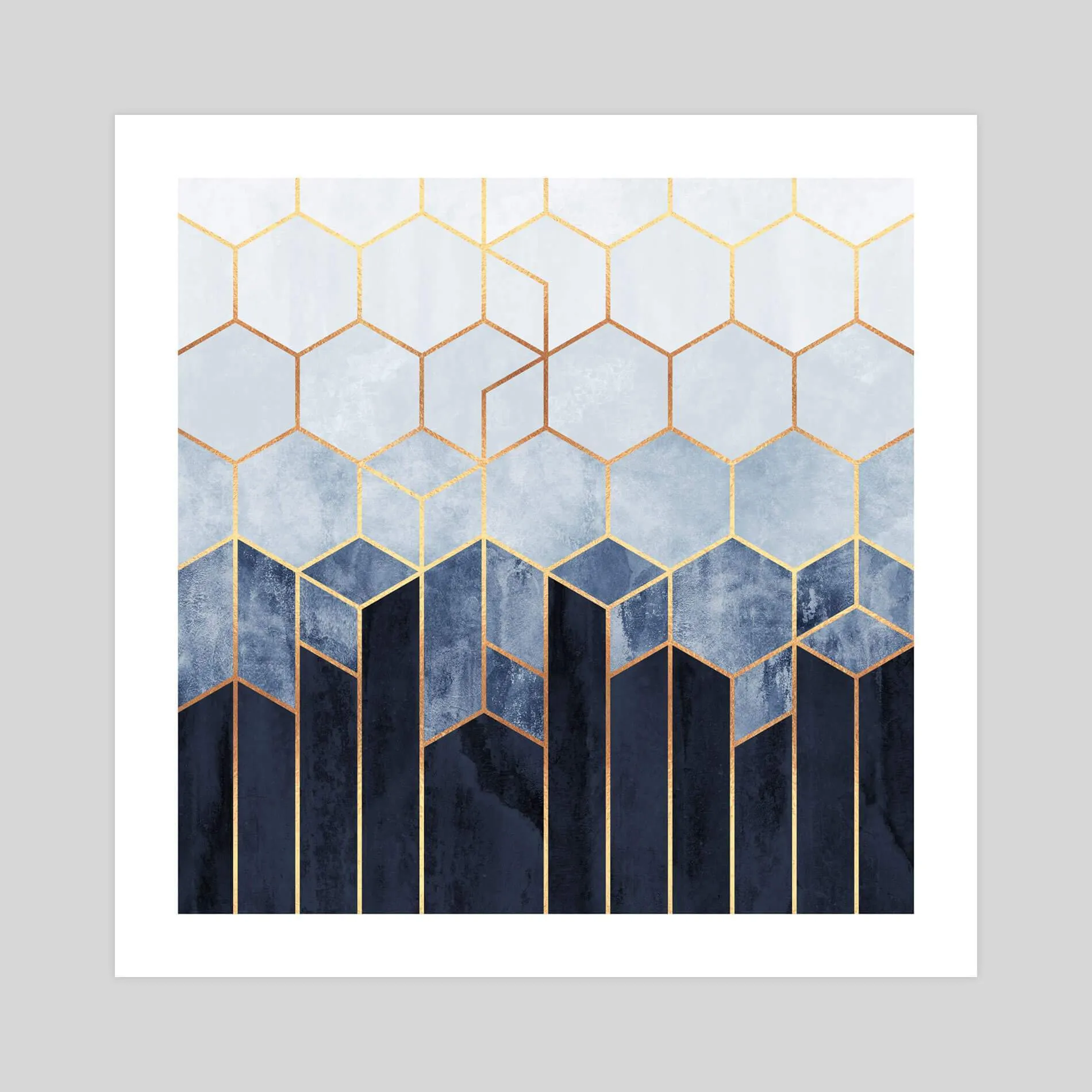 Soft Blue Hexagons