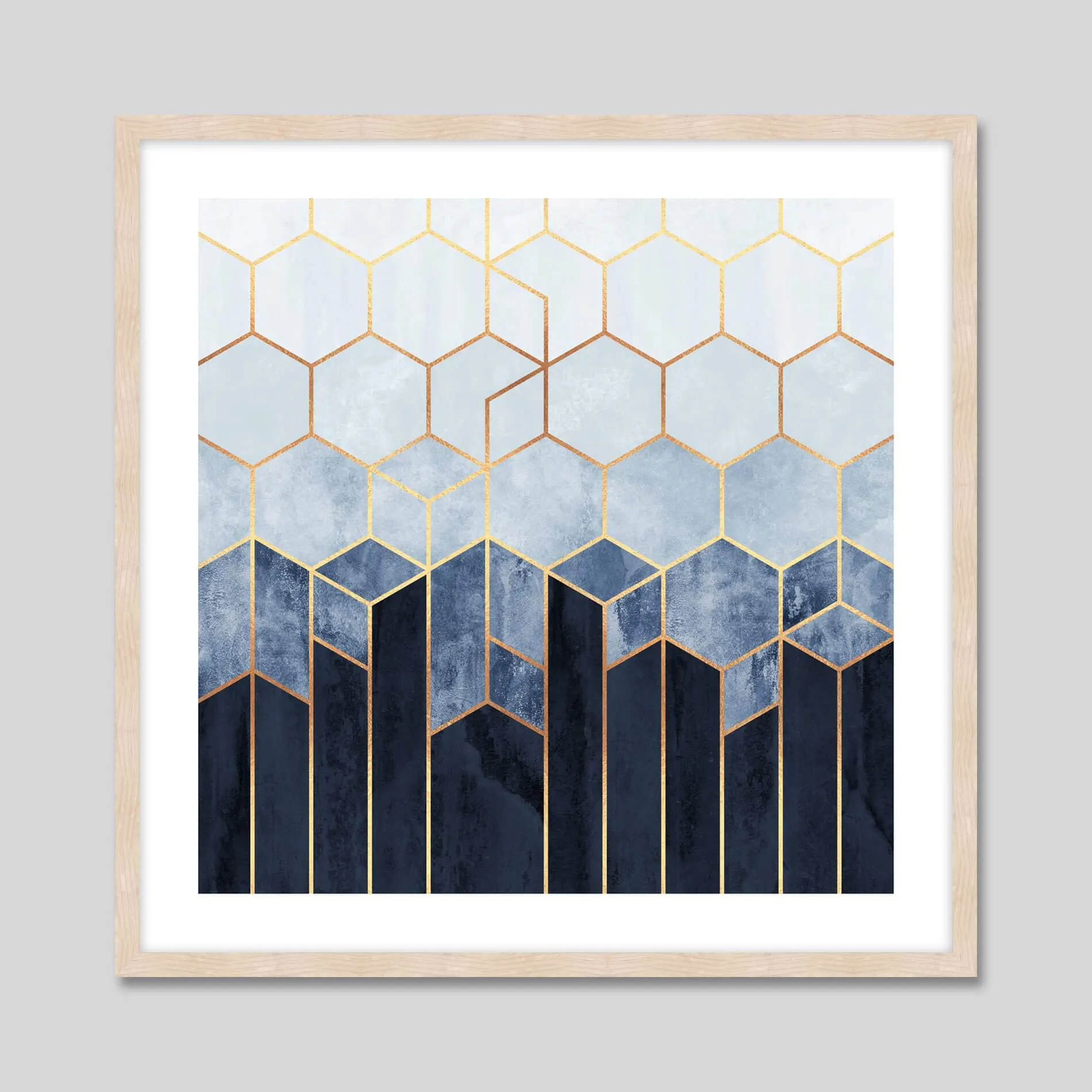 Soft Blue Hexagons