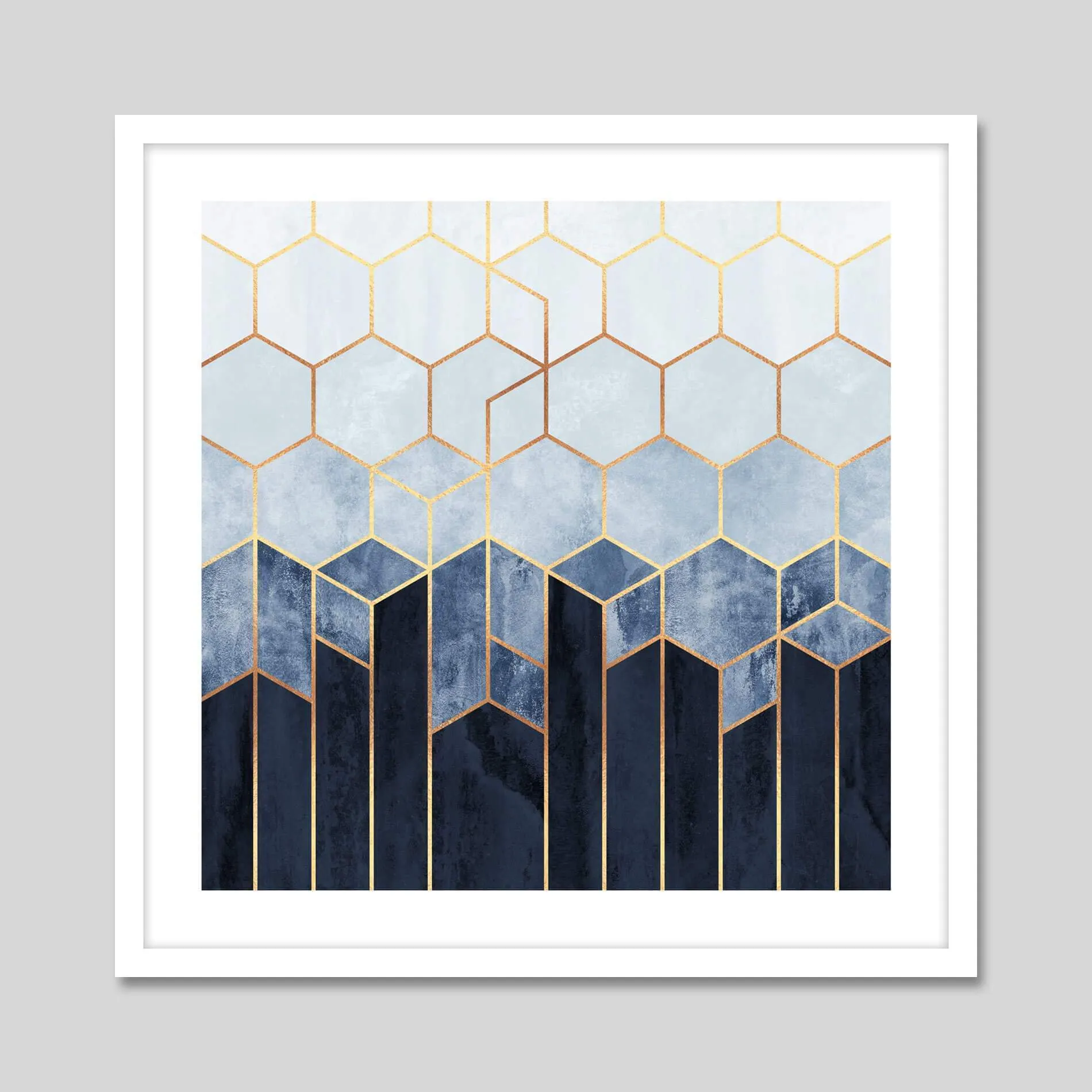 Soft Blue Hexagons