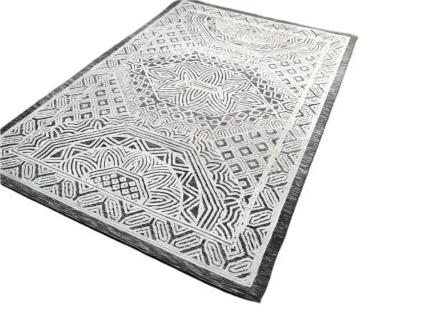 TEEK - 5'3'' x7 '6'' Feet Beige Grey Tribal Area Rug