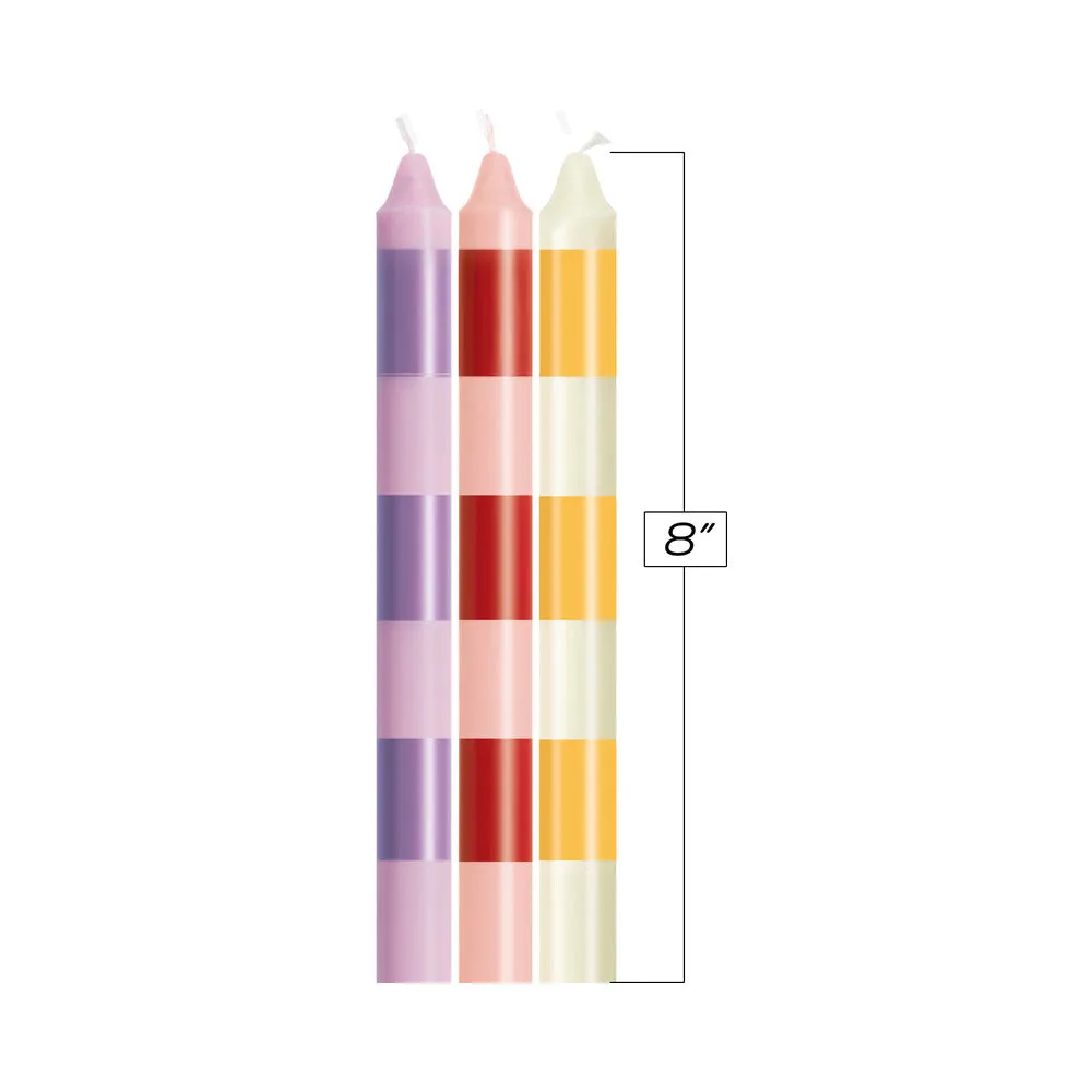 The 9's Make Me Melt Sensual Warm Drip Candles 3 pk Stripes Pastellines