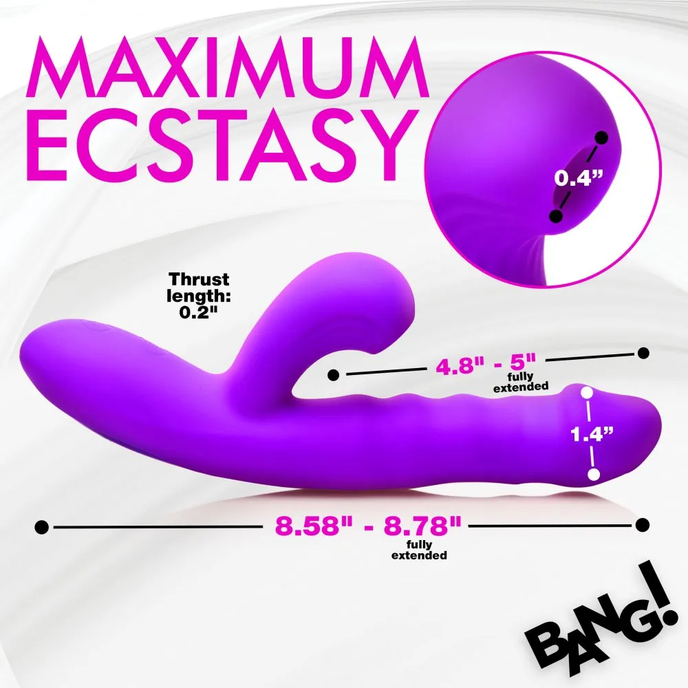 Thrusting and Sucking Silicone Rabbit Vibrator