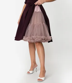 Unique Vintage Mauve Retro Style Ruffled Petticoat Crinoline