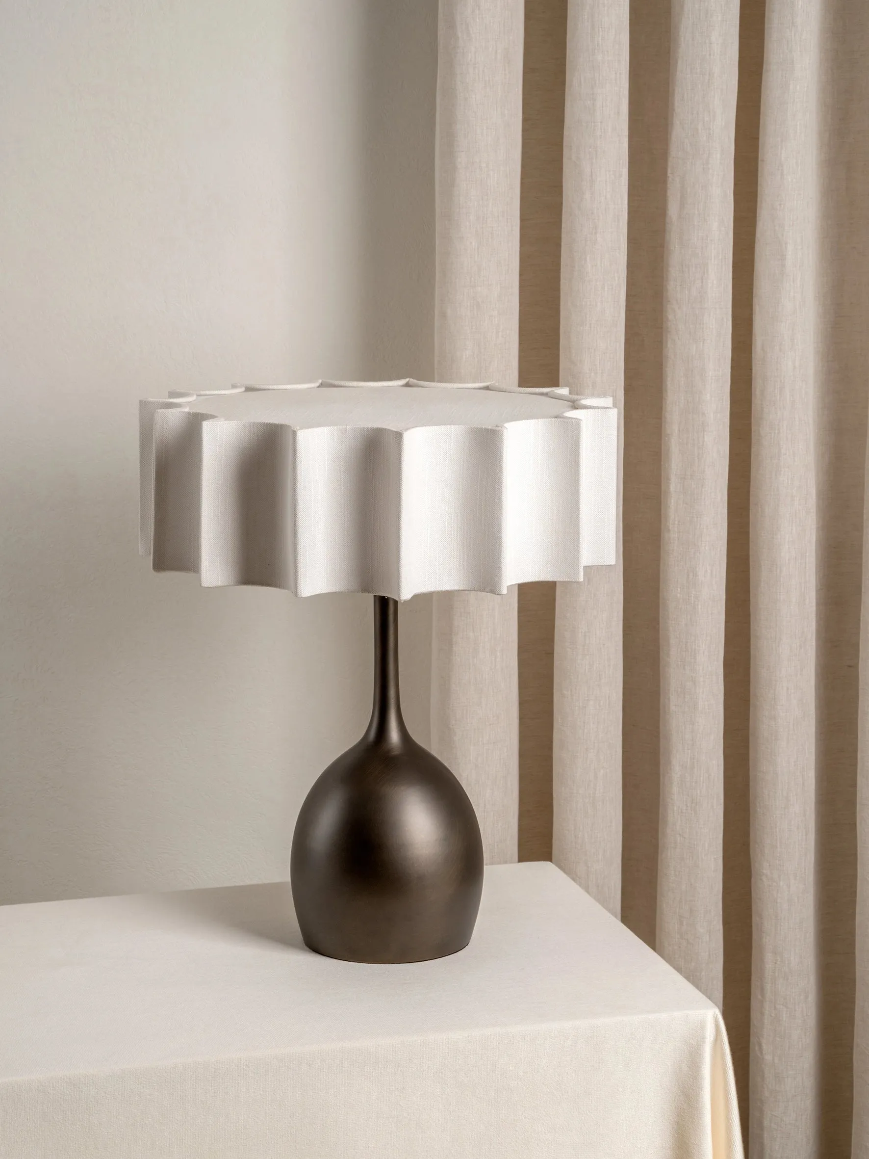 Viotti - bronze and linen table lamp