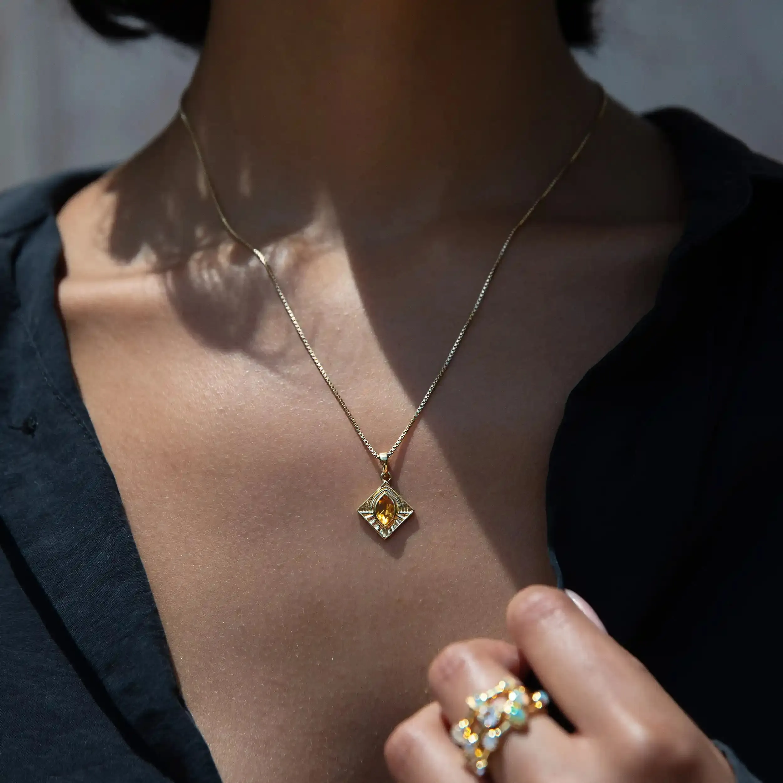 Yellow Citrine Aura Pendant